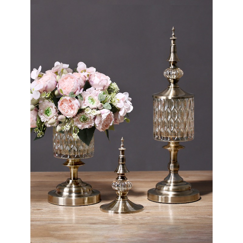 Decor Lighting Cy - مزهرية زجاجية كريستالية أوروبية فاخرة خفيفة،