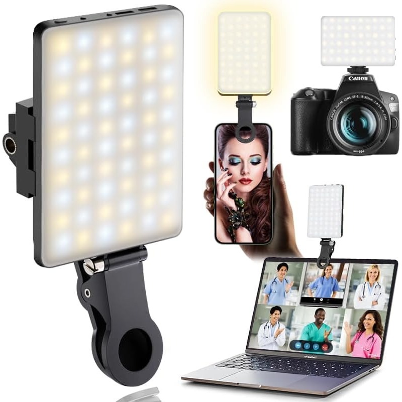 Lighting Visual - ضوء سيلفي محمول قابل للتثبيت بالمشبك؛