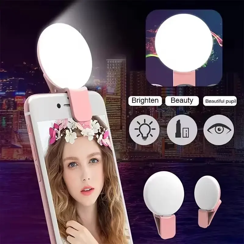 Lighting Visual - مصباح حلقي صغير محمول للسيلفي، مصباح