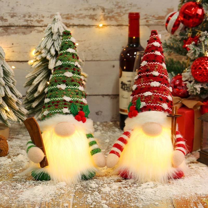 Up Lighting Decor - 2026 دمية جنوم تزلج مضيئة بإضاءة