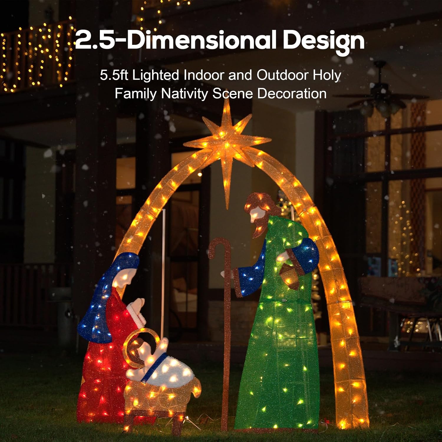 مشهد الميلاد المضيء لعيد الميل - مراجعة Lighting Christmas Decor وسعره