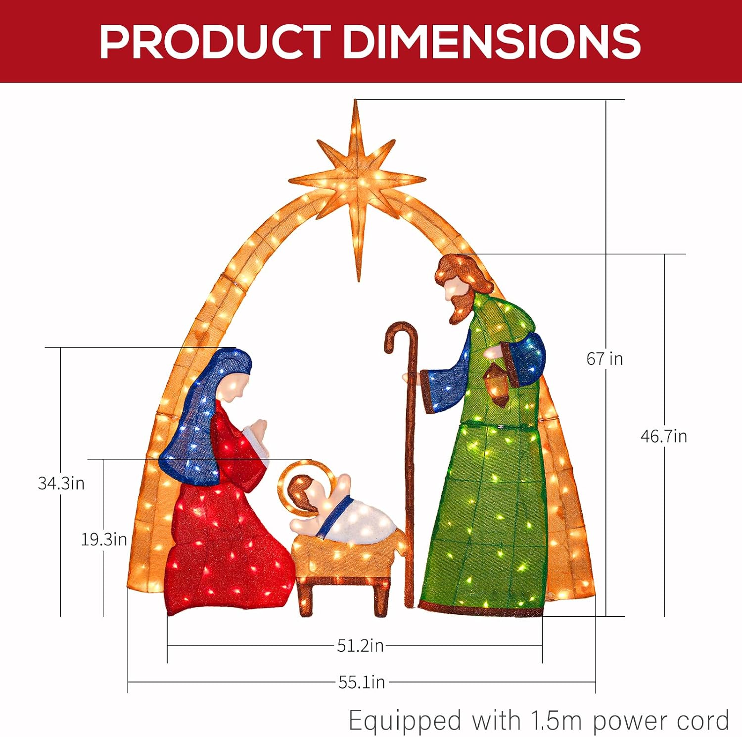 مشهد الميلاد المضيء لعيد الميل - مراجعة Lighting Christmas Decor وسعره
