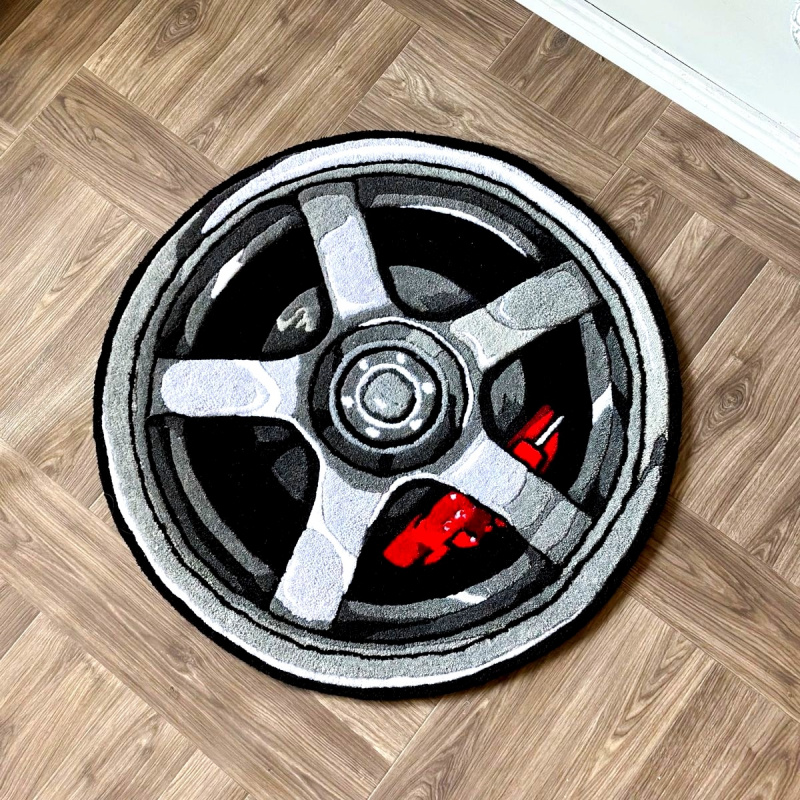 سجادة VIKAMA بتصميم جنط سيارة، - مراجعة Lighting Mcqueen Bedroom Decor وسعره