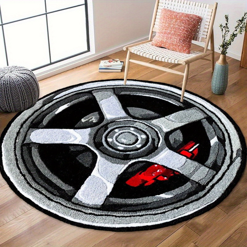 سجادة VIKAMA بتصميم جنط سيارة، - مراجعة Lighting Mcqueen Bedroom Decor وسعره
