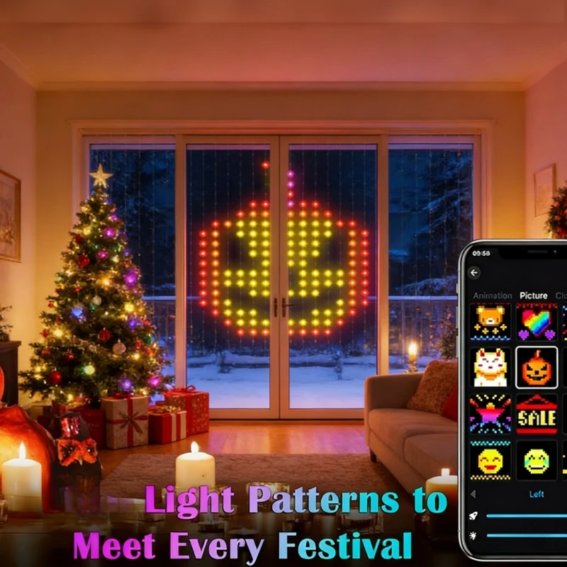 ستائر إضاءة ذكية بـ 400 مصباح  - مراجعة Lighting Christmas Decor وسعره