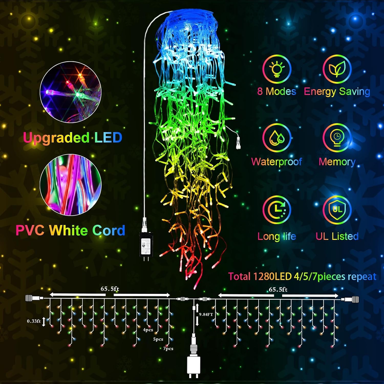 1280 مصباح LED على شكل سلسلة ل - مراجعة Lighting Christmas Decor وسعره