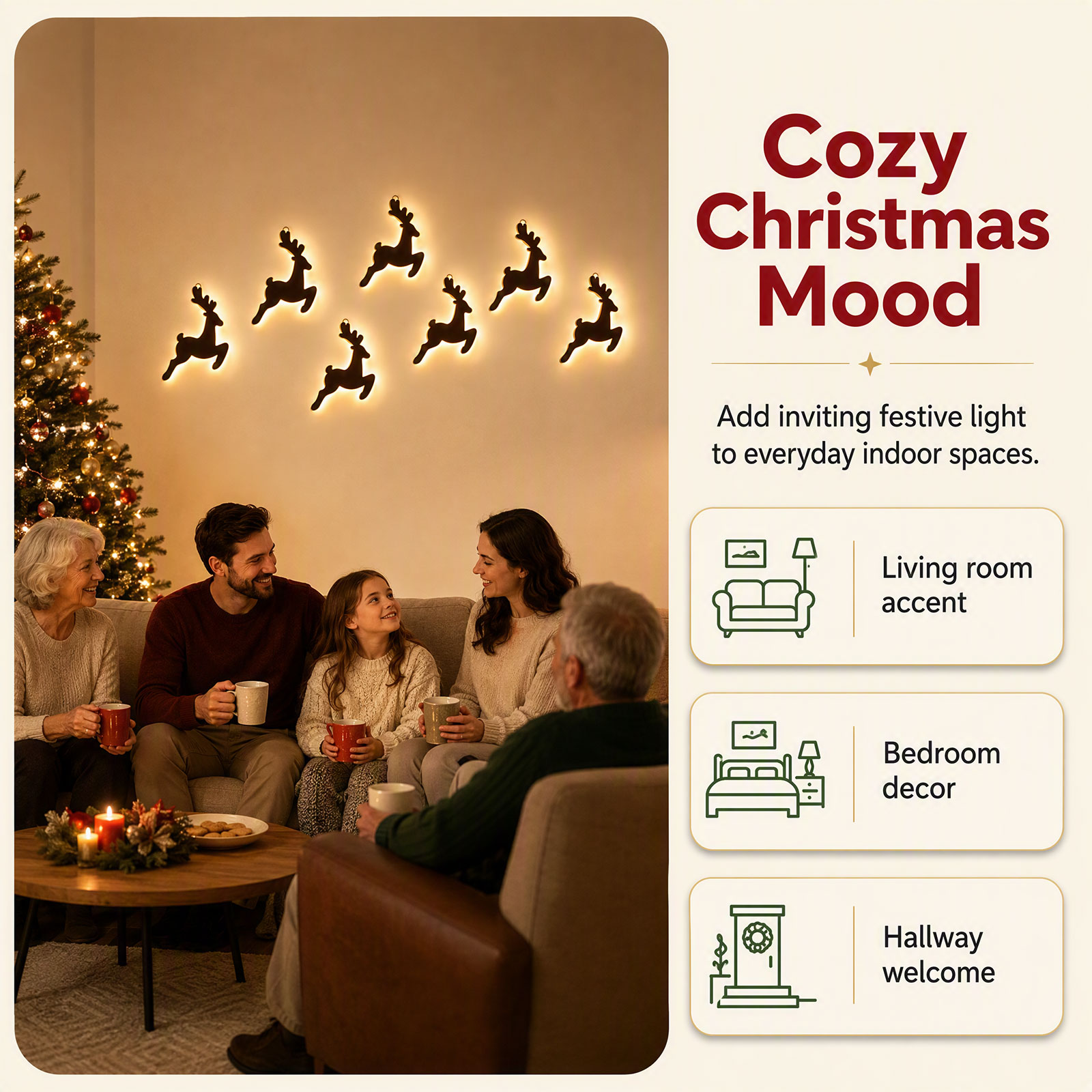 مجموعة من 7 قطع من زينة عيد ال - مراجعة Up Lighting Decor وسعره