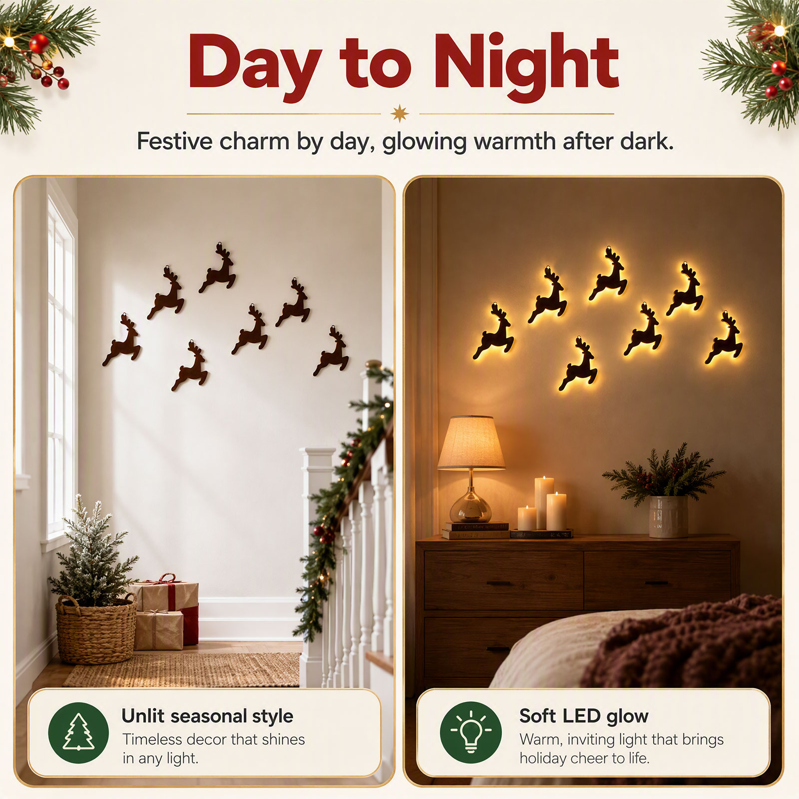 مجموعة من 7 قطع من زينة عيد ال - مراجعة Up Lighting Decor وسعره