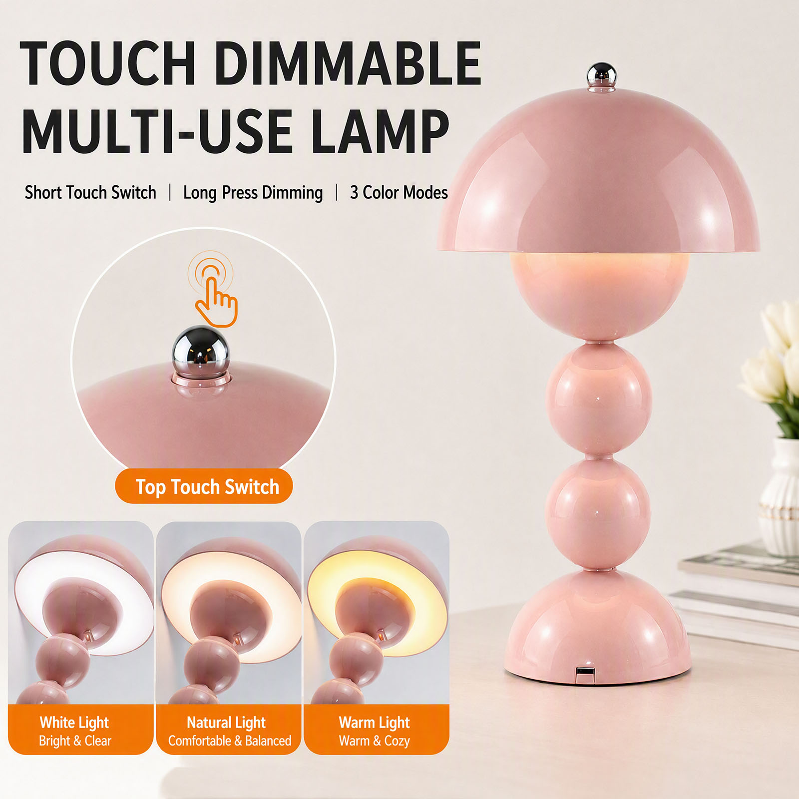 مصباح طاولة LED على شكل فطر بم - مراجعة Lighting Decor Bedroom وسعره