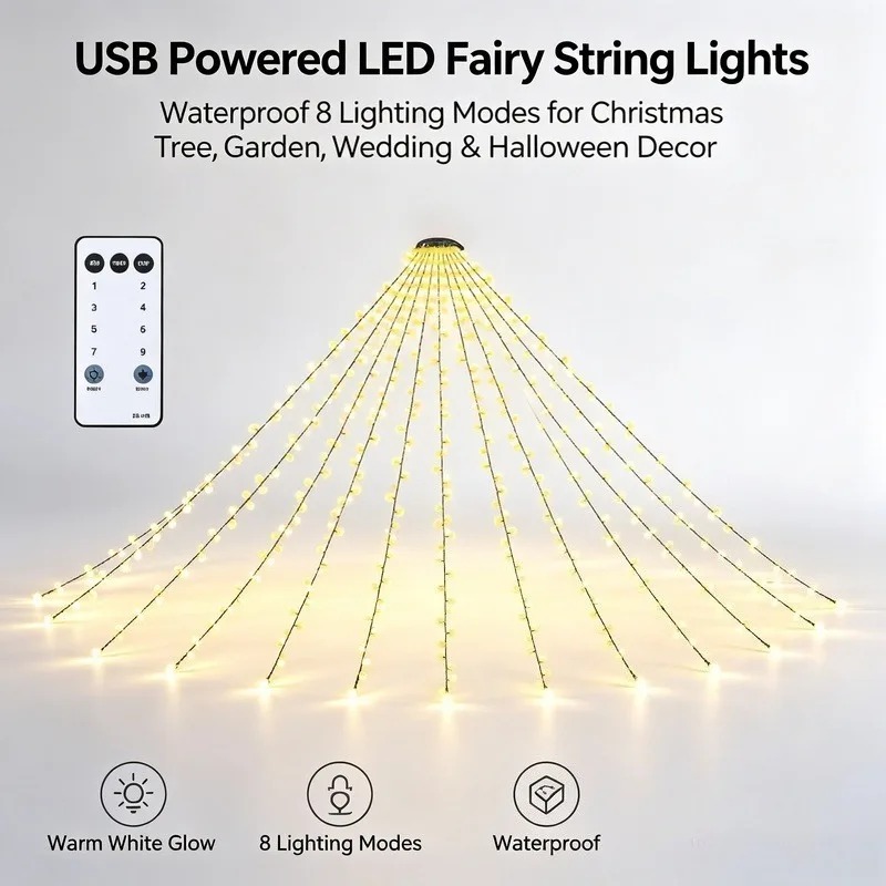 أضواء LED مقاومة للماء تعمل بـ - مراجعة Lighting Christmas Decor وسعره