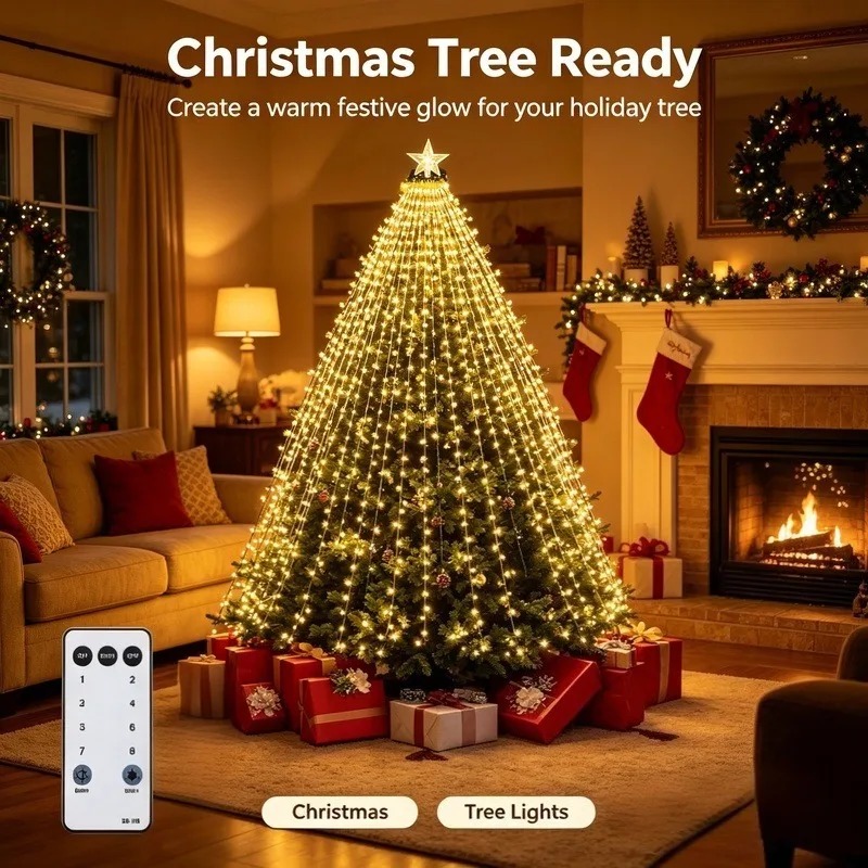 أضواء LED مقاومة للماء تعمل بـ - مراجعة Lighting Christmas Decor وسعره
