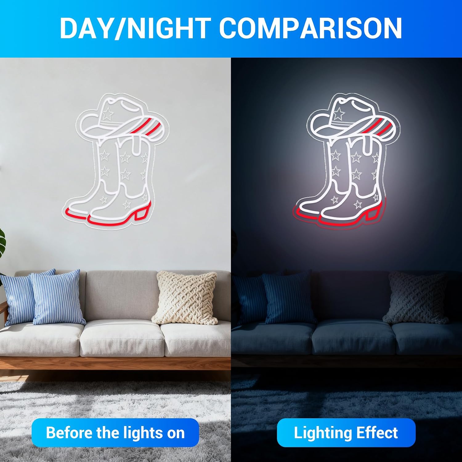 لافتة نيون LED على شكل حذاء وق - مراجعة Lighting Decoration Ideas وسعره