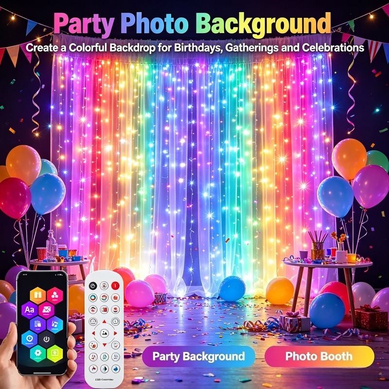 أضواء ستائر LED تعمل بالطاقة ع - مراجعة Lighting Christmas Decor وسعره